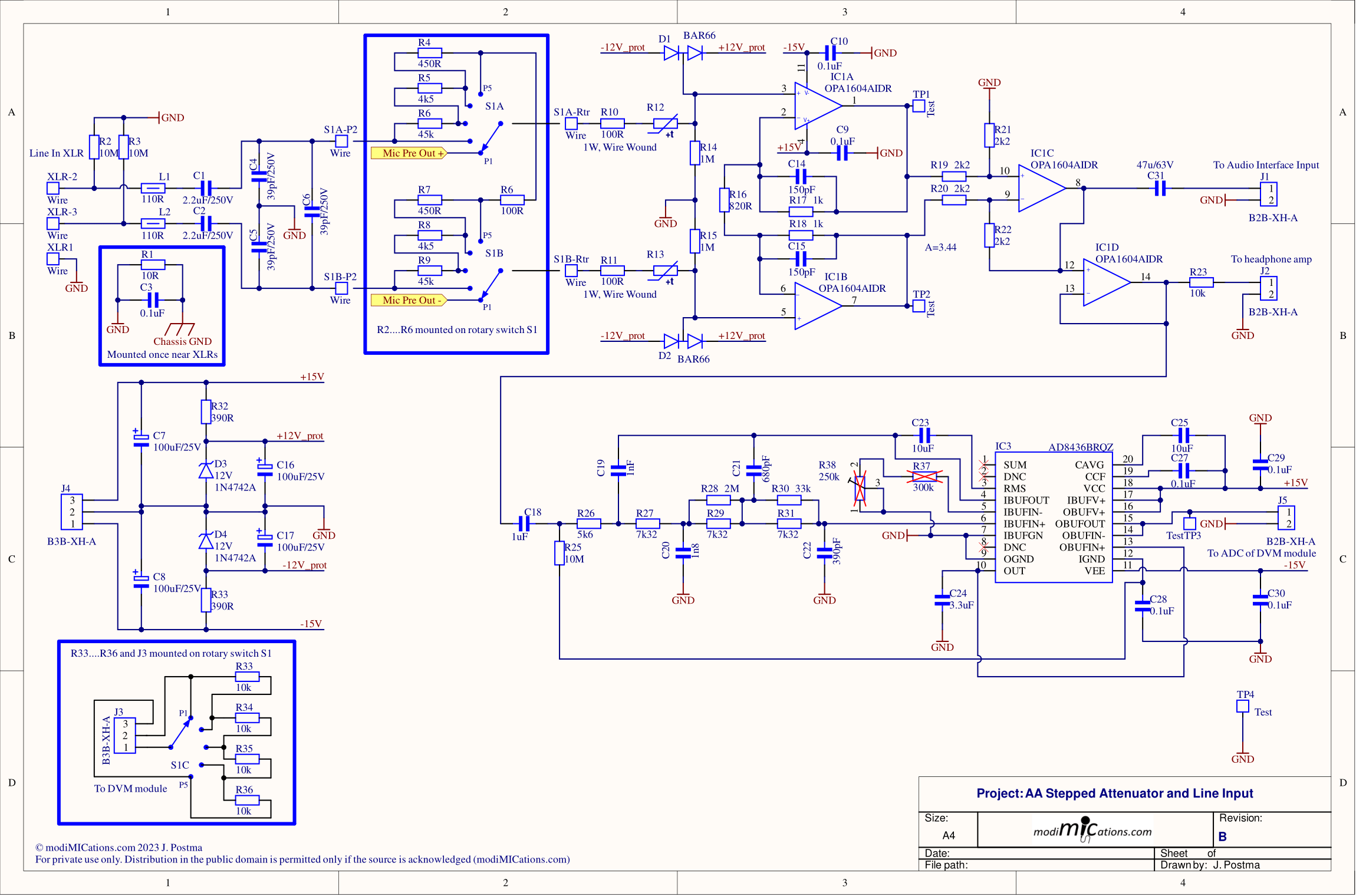 Stepped Attenuator and Line-Input amplifier circuit.